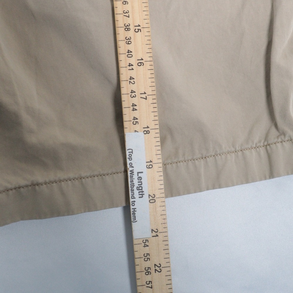 Uniqlo Shorts Mens L Beige Chino 33-36" Waist Flat Front Cotton Pockets Belted - Picture 5 of 7